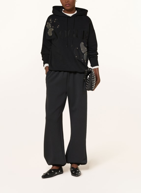 VOGUE COLLECTION Hoodie mit Nieten SCHWARZ / SILBER