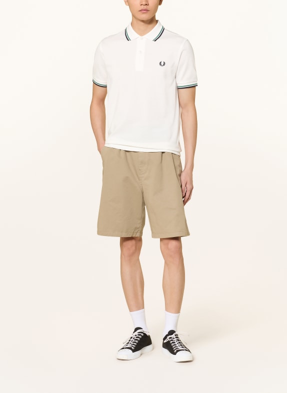 FRED PERRY Piqué poloshirt WIT / PETROL / DONKERBLAUW