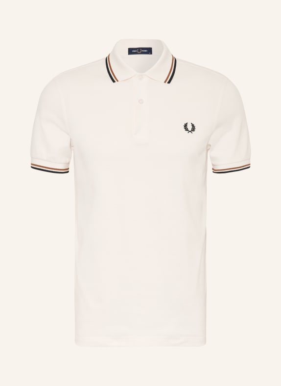 FRED PERRY Polo piqué ÉCRU / MARRON / NOIR