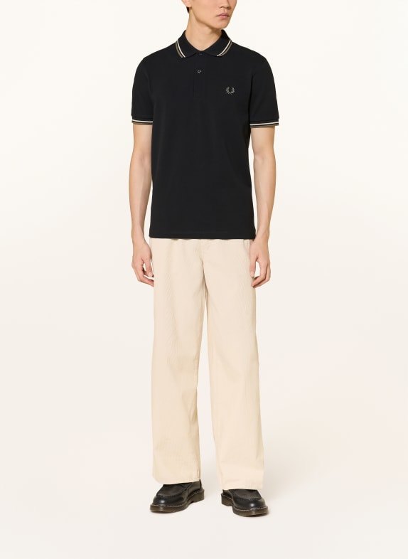 FRED PERRY Piqué poloshirt ZWART / OLIJF / WIT
