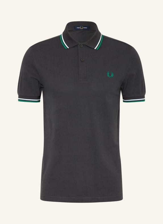 FRED PERRY Piqué-Poloshirt DUNKELGRAU / GRÜN / HELLBLAU
