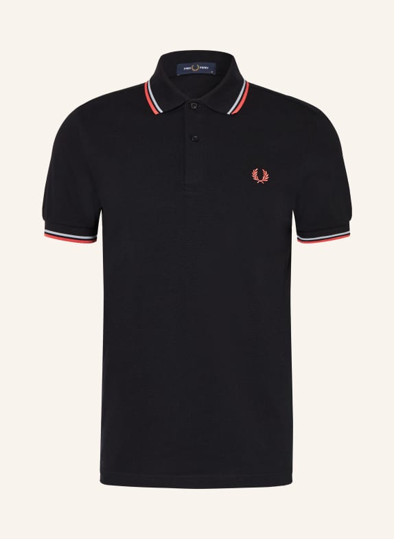 FRED PERRY Polo piqué NOIR / ROUGE CLAIR / BLANC