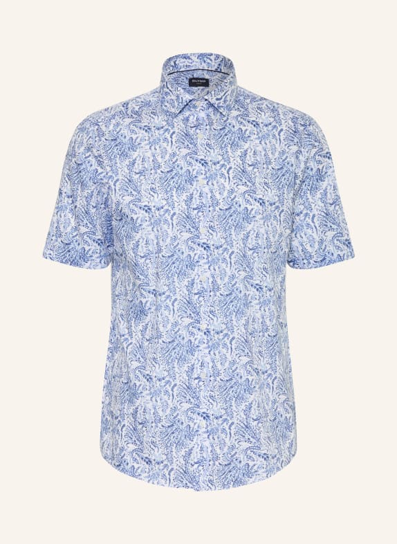 OLYMP Chemise à manches courtes Luxor coupe moderne BLEU CLAIR / BLANC