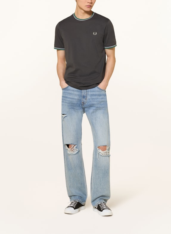 FRED PERRY T-shirt DONKERGRIJS / BLAUWGRIJS / DONKERGROEN