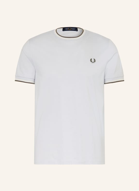 FRED PERRY T-Shirt BLAUGRAU / ECRU / DUNKELGRÜN