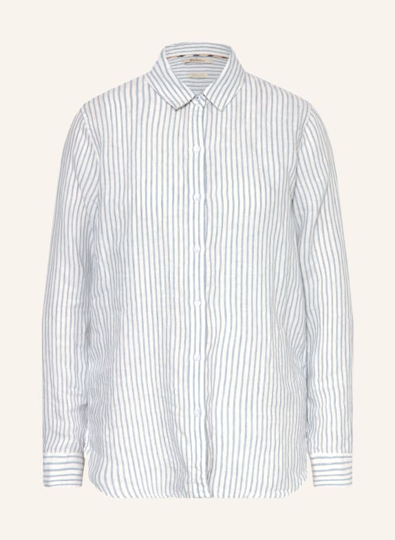Barbour Hemdbluse MARINE aus Leinen WEISS / HELLBLAU