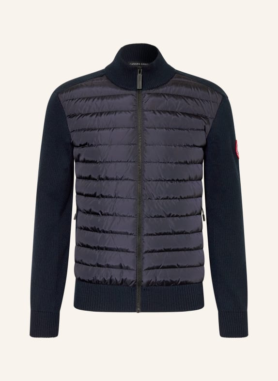 CANADA GOOSE Gebreid vest HYBRDIGE in een mix van materialen DONKERBLAUW