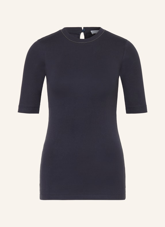 BRUNELLO CUCINELLI Dzianinowa bluzka z koralikami GRANATOWY