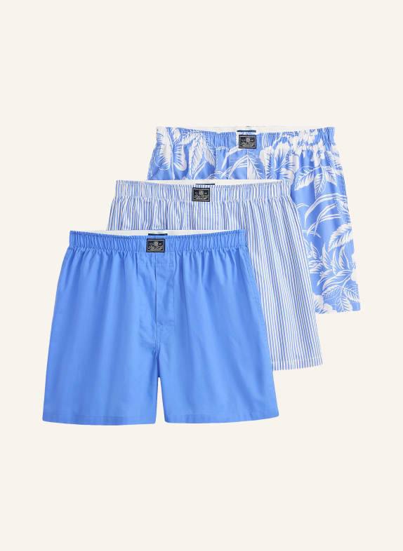POLO RALPH LAUREN Lot de 3 boxers en coton BLEU / BLANC