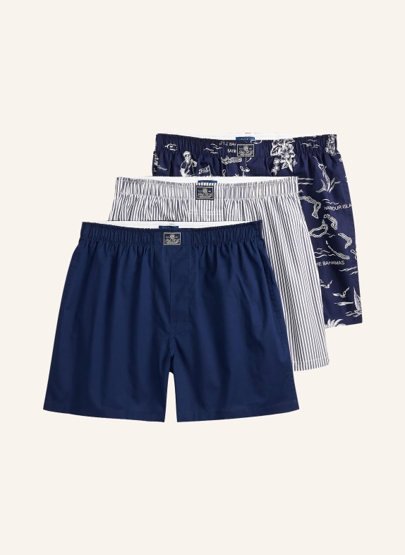 POLO RALPH LAUREN Lot de 3 boxers en coton BLEU FONCÉ / BLANC