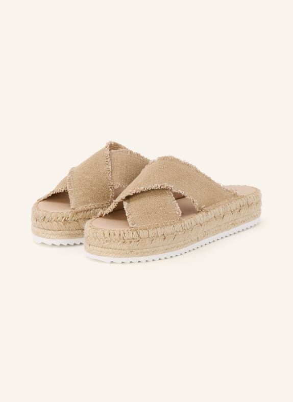espadrij l'originale Plateau-Pantoletten CROISETTE BEIGE