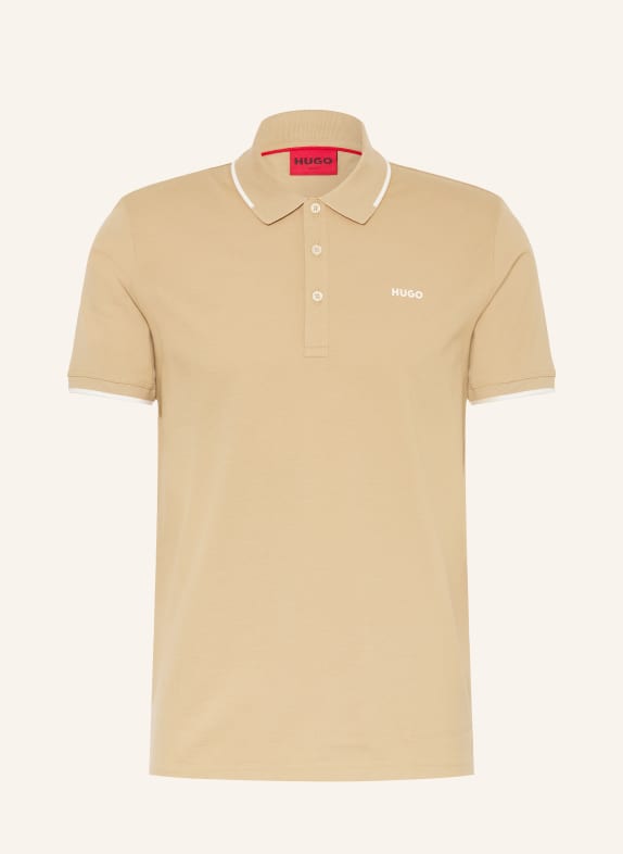 HUGO Koszulka polo z dżerseju DINOSO slim fit CAMELOWY