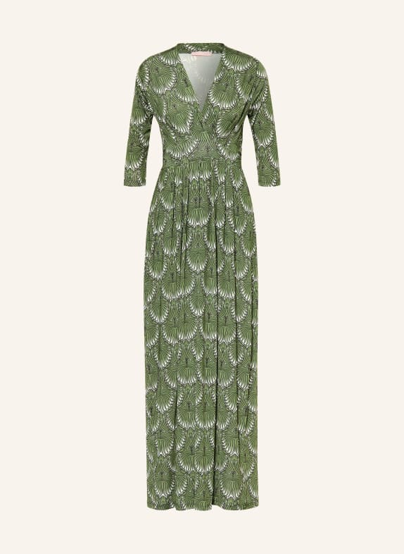 marivie Jersey dress OH, BEAUTY! with 3/4 sleeves KHAKI / WHITE