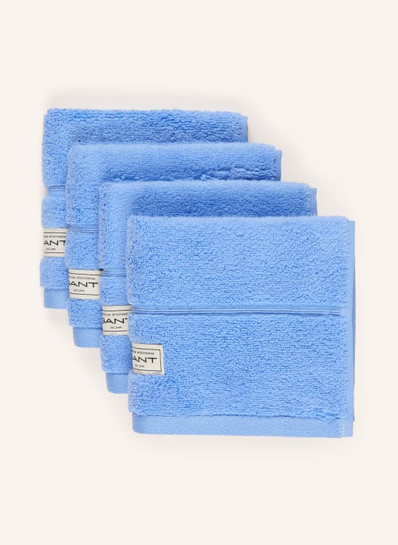 GANT HOME Lot de 4 gants de toilette BLEU CLAIR