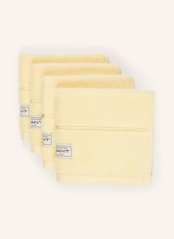 GANT HOME Lot de 4 gants de toilette JAUNE CLAIR