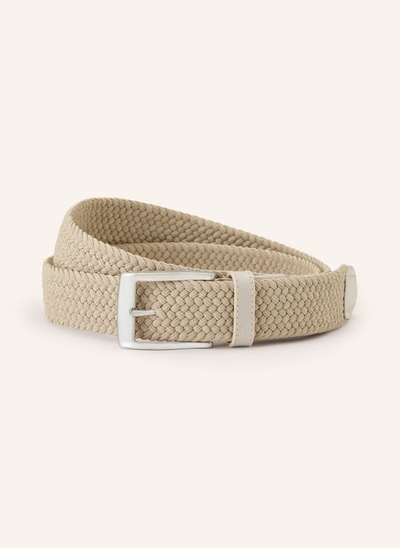 ALBERTO Braided belt BASIC LIGHT BROWN / SILVER