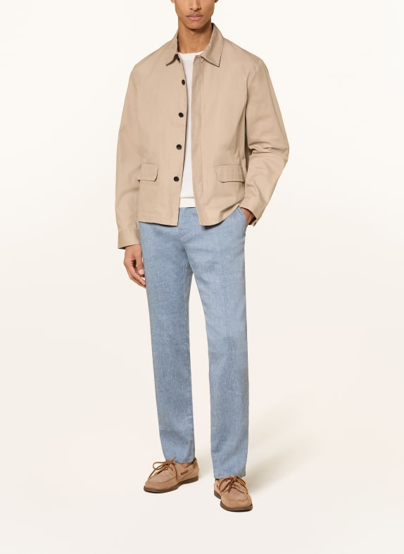 MAC Chino LENNOX i jogging-stil, Modern Fit med hør LYSEBLÅ