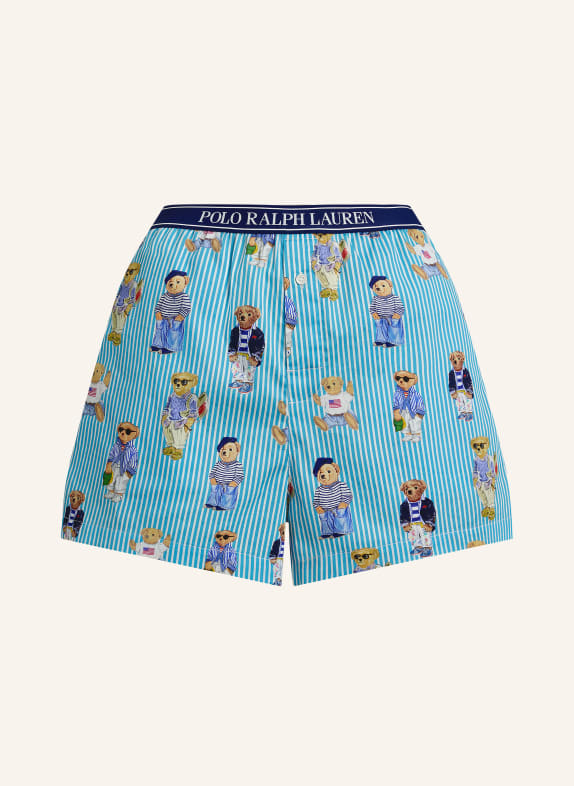 POLO RALPH LAUREN short de nuit BLEU CLAIR / BLANC