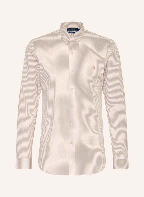 POLO RALPH LAUREN Hemd Slim Fit BEIGE / WEISS