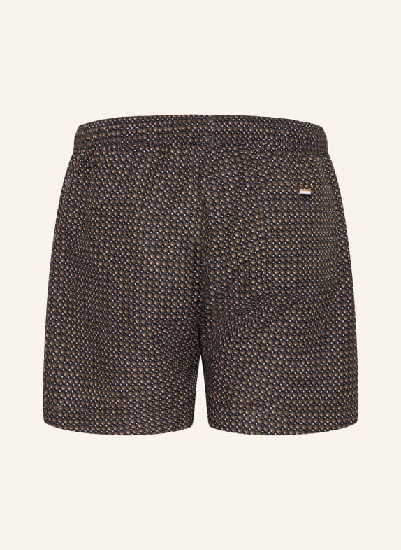 BOSS Zwemshort VIBE ZWART / CAMEL / LICHTBLAUW