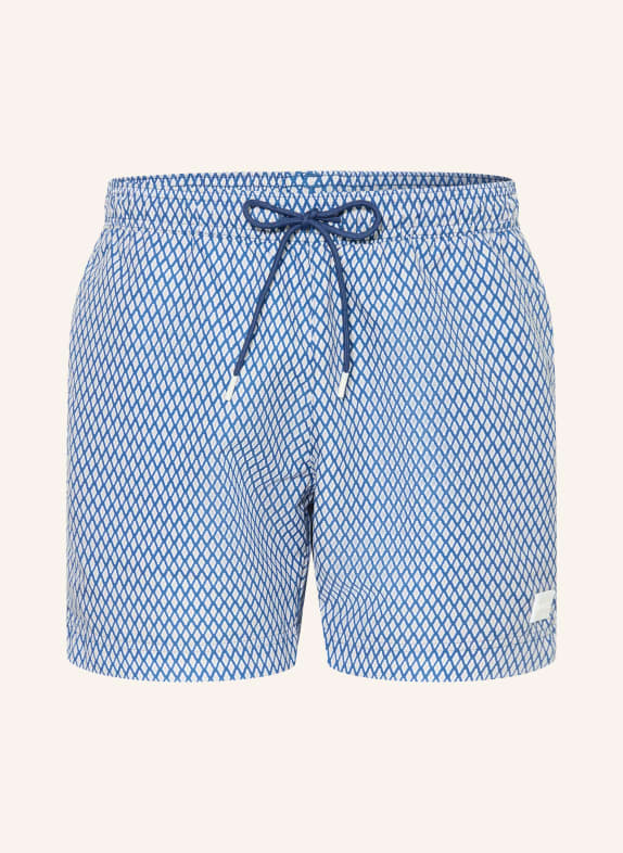 BOSS Zwemshort VIBE BLAUW / BEIGE / WIT