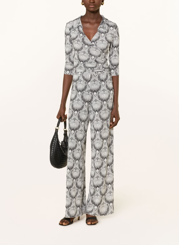 marivie Jumpsuit met 3/4-mouwen ZWART / WIT