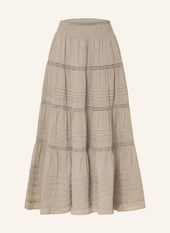 NEO NOIR Skirt FELICIA with broderie anglaise KHAKI