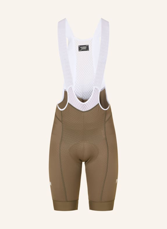 PAS NORMAL STUDIOS Fietsbroek MECHANISM BIBS met bretels en gewatteerde inzetstukken KAKI