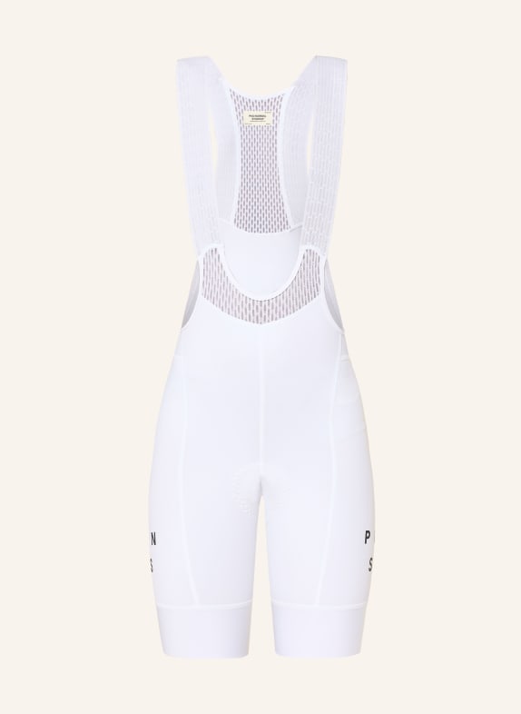 PAS NORMAL STUDIOS MECHANISM BIBS cycling shorts with straps and padded insert WHITE