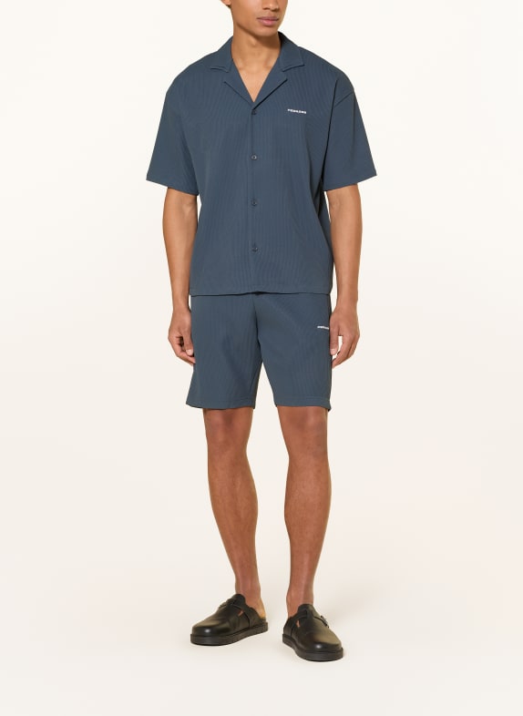 PEGADOR Resort-overhemd TROY Comfort Fit met plooien DONKERBLAUW
