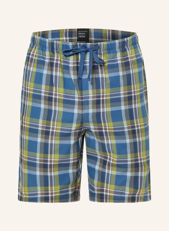 SCHIESSER Schlafshorts MIX+RELAX OLIV / HELLBLAU / BLAU