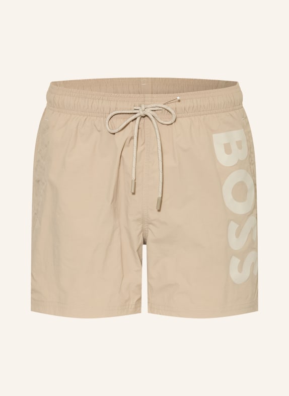 BOSS Badeshorts OCTOPUS BEIGE / WEISS