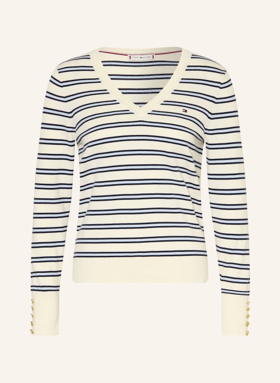 TOMMY HILFIGER Sweater BEIGE / LIGHT BLUE / BLUE