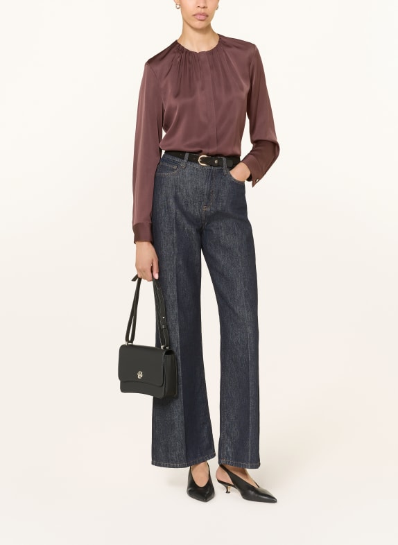 BOSS Zijden blouse BANORAH MARRON FONCÉ