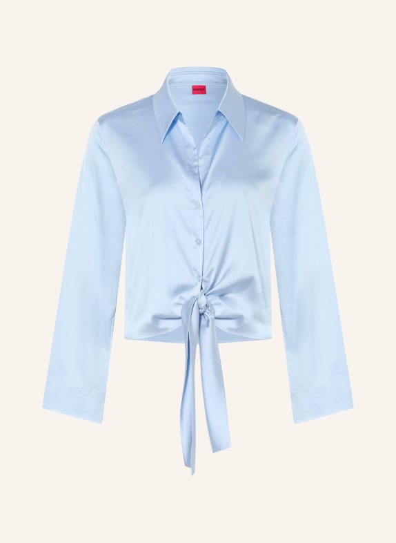 HUGO Satin blouse ERRIKA LIGHT BLUE