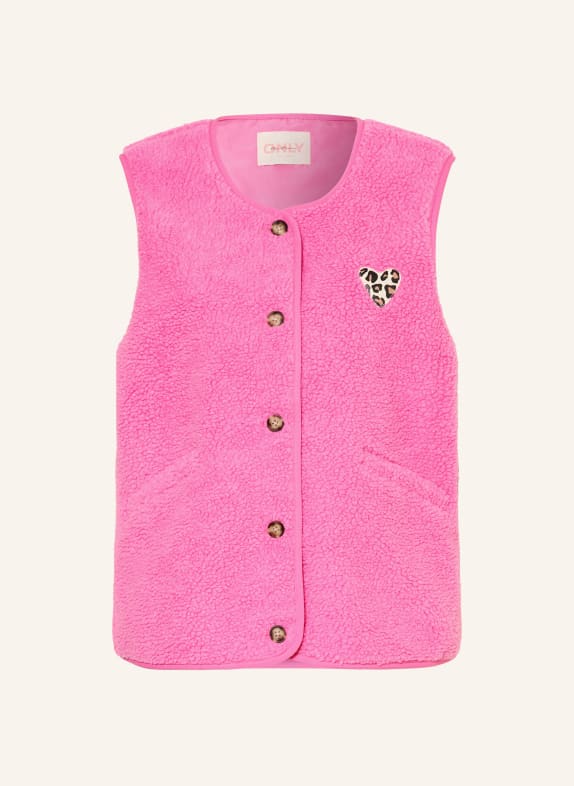 ONLY Teddyfell-Weste PINK / HELLBRAUN / BRAUN