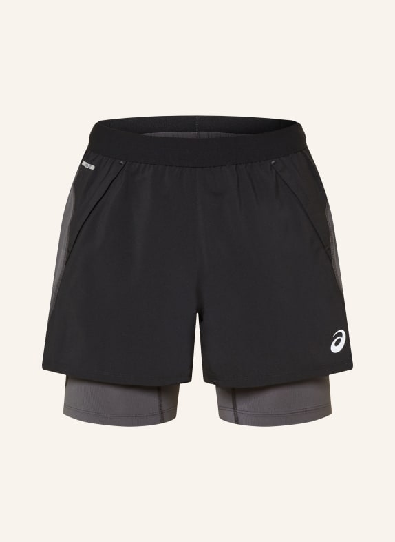 ASICS Szorty do biegania 2 w 1 ROAD CZARNY / SZARY