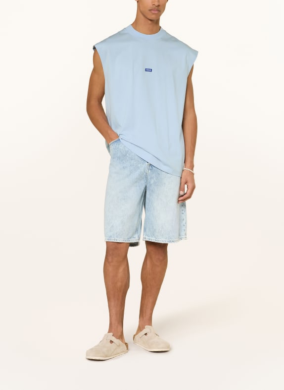 HUGO Tanktop NAVERTZ LICHTBLAUW / BLAUW / WIT