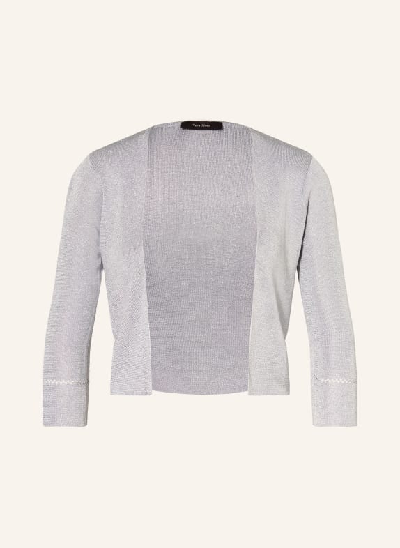 Vera Mont Strick-Bolero mit 3/4-Arm und Glitzergarn HELLGRAU