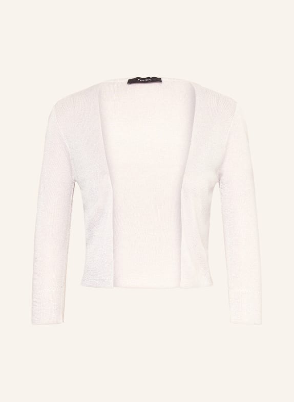 Vera Mont Boléro tricoté à manches 3/4 et fil pailleté ARGENT