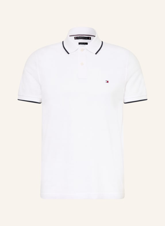 TOMMY HILFIGER Piqué-Poloshirt WEISS / SCHWARZ