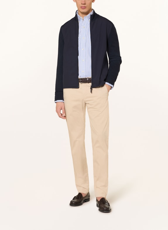 HACKETT LONDON Gebreide vest in verschillende materialen DONKERBLAUW