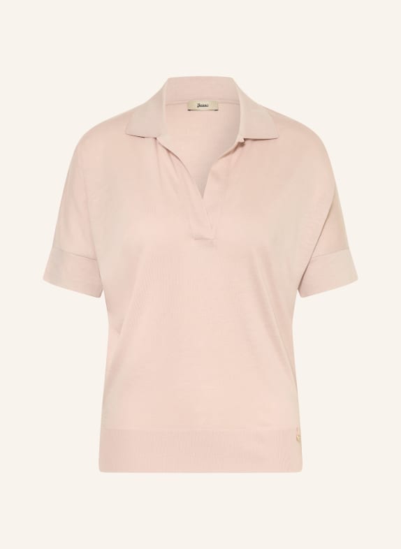 HERNO Dzianinowa koszulka BLADORÓŻOWY