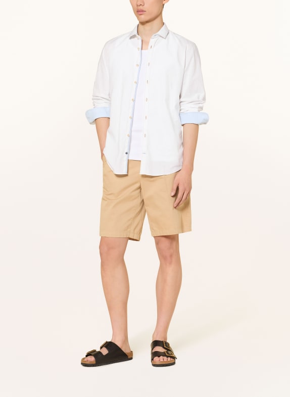 COLOURS & SONS Slim fit overhemd van linnen WIT