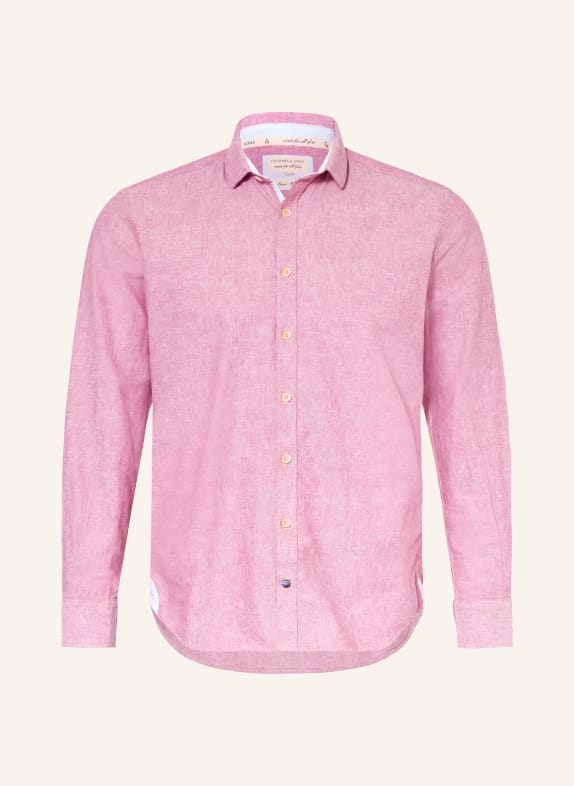 COLOURS & SONS Slim fit overhemd met linnen LICHTROOD