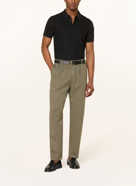 STRELLSON Gebreid poloshirt ADRIAN ZWART
