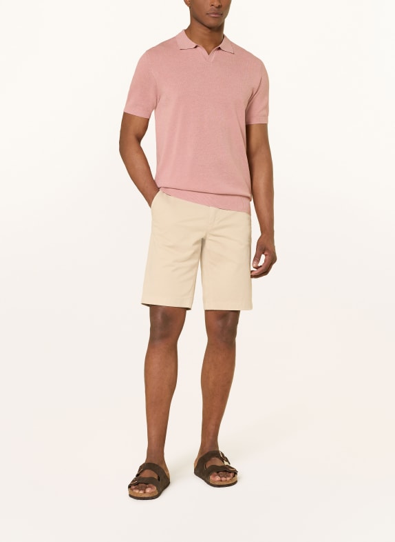 RAGMAN Strikket poloshirt GAMMELROSA