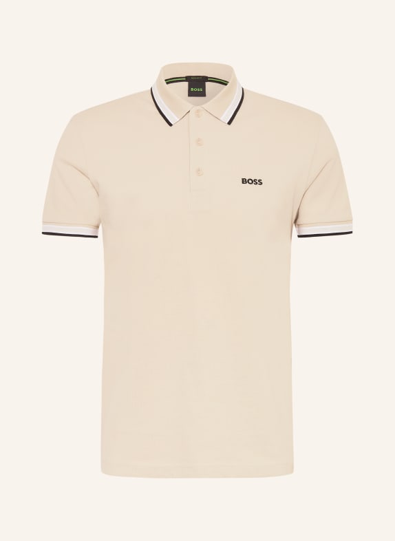 BOSS Piqué poloshirt PADDY CURVED Regular Fit BEIGE / WIT / ZWART