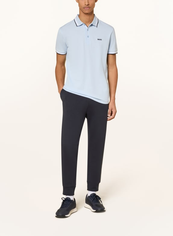 BOSS Piqué poloshirt PADDY CURVED Regular Fit LICHTBLAUW / DONKERBLAUW / WIT