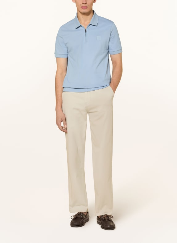 BOSS Piqué-Poloshirt PASSERZIP BLAUGRAU